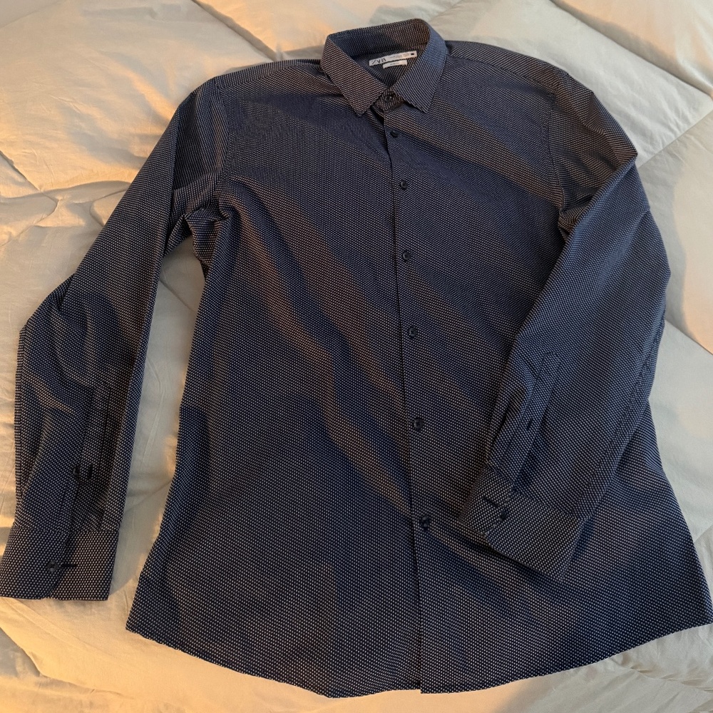 Zara long sleeve man dress shirt slim fit